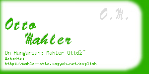 otto mahler business card